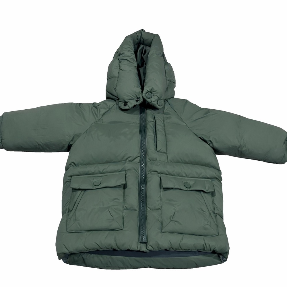 Zara Kids Puff Jacket in Olive Green